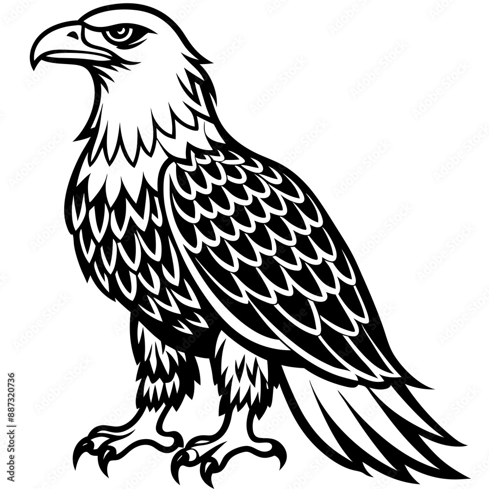 Obraz premium Eagle icon silhouette vector art illustration