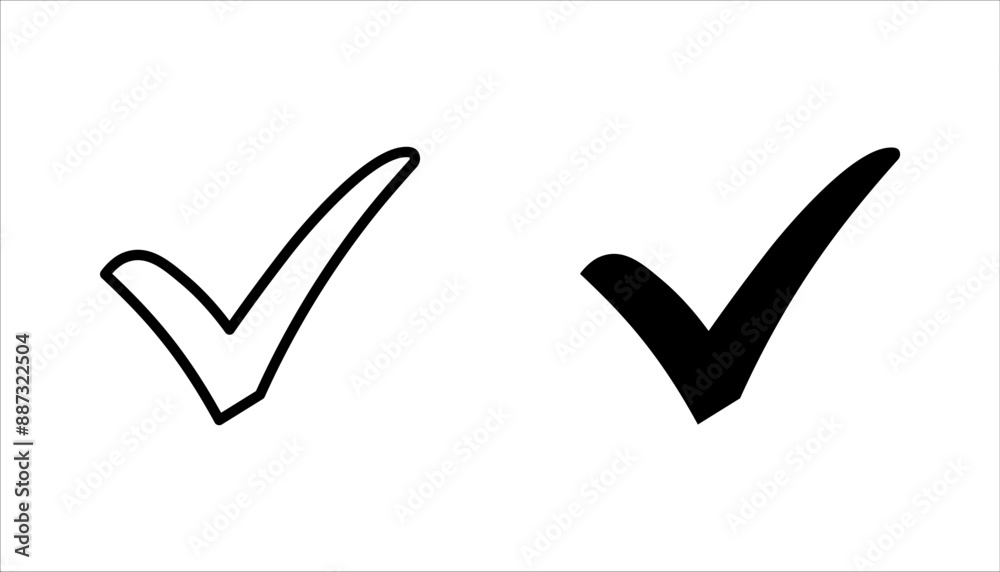 Check Mark Icon set, vector illustration on white background. color editable Check Mark Icon set, vector illustration on white background. color editable