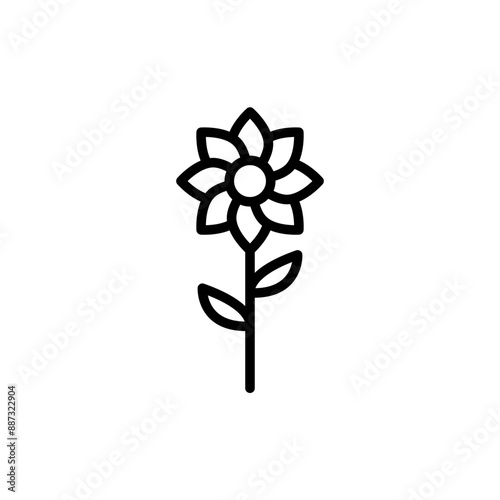flowers icon color or logo illustration outline black style	

