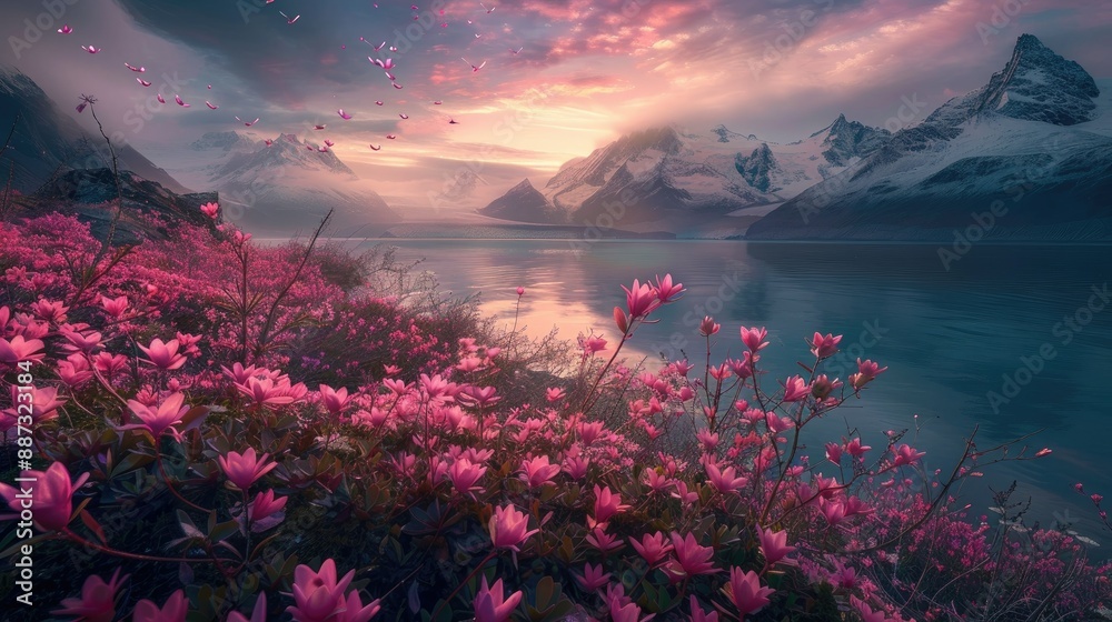 Naklejka premium beautiful landscape backgrounds photography