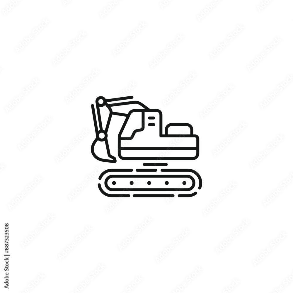 Excavator icon vector. EPS 10 editable vector Excavator icon vector. EPS 10 editable vector