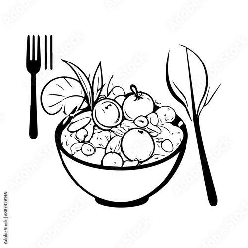 Hand Drawn Vector Doodle Illustration. healthy food ingredient doodles with vector.