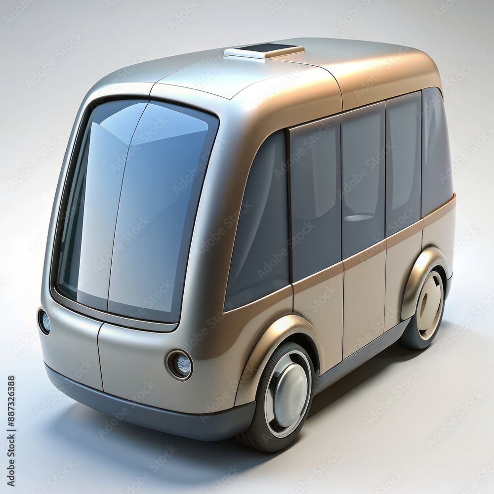 3D Render of an Autonomous Shuttle, on isolated white background, Generative AI 3D Render of an Autonomous Shuttle, on isolated white background, Generative AI