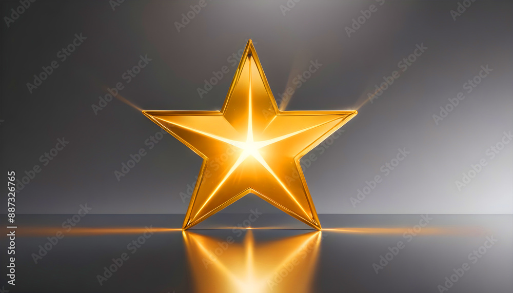 Fototapeta premium Radiant gold star with luminous glowing light 3