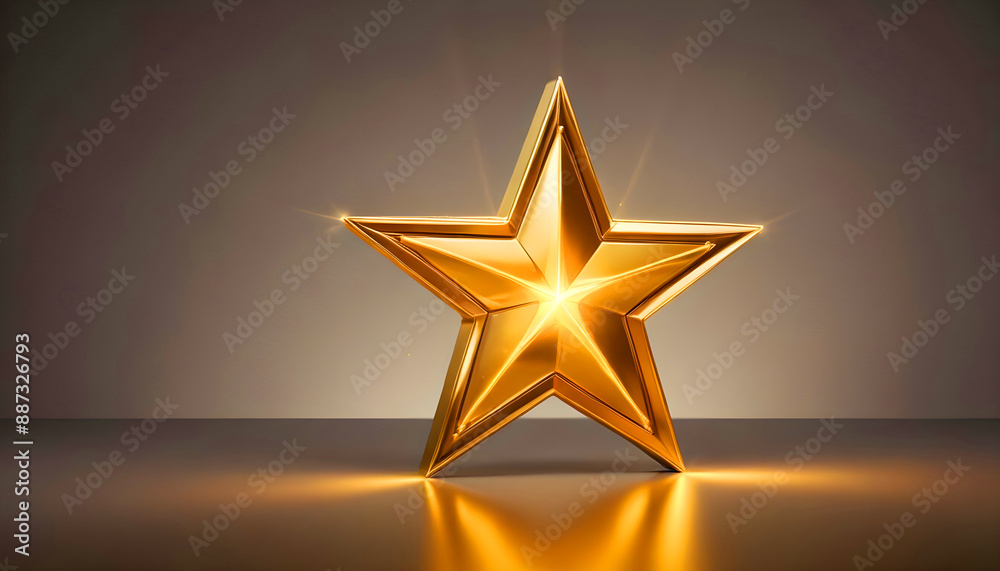 Obraz premium Radiant gold star with luminous glowing light 7