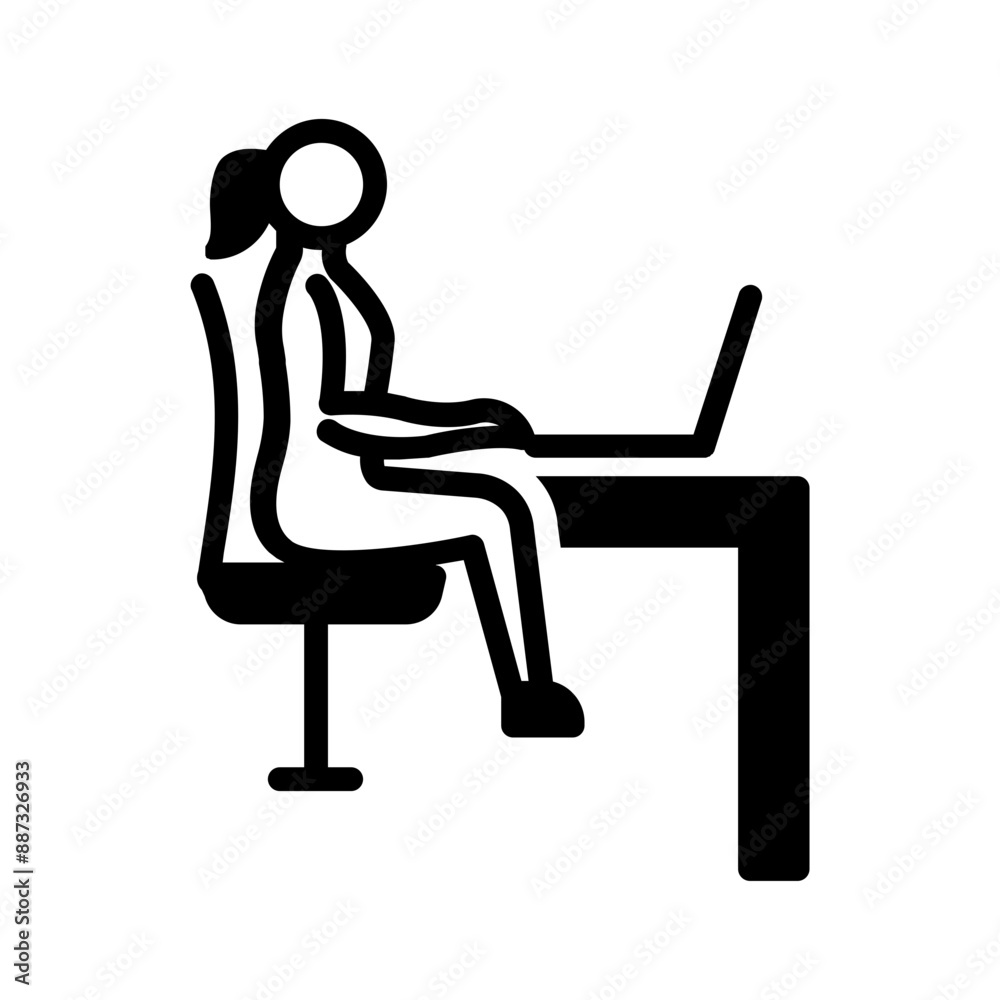 Vector solid black icon for Ergonomics Vector solid black icon for Ergonomics