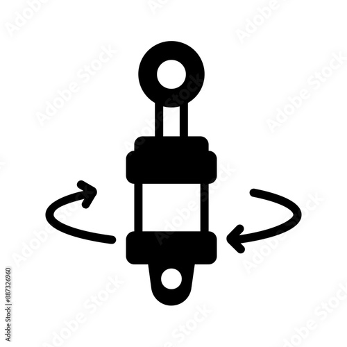 Vector solid black icon for Rotatory actuator