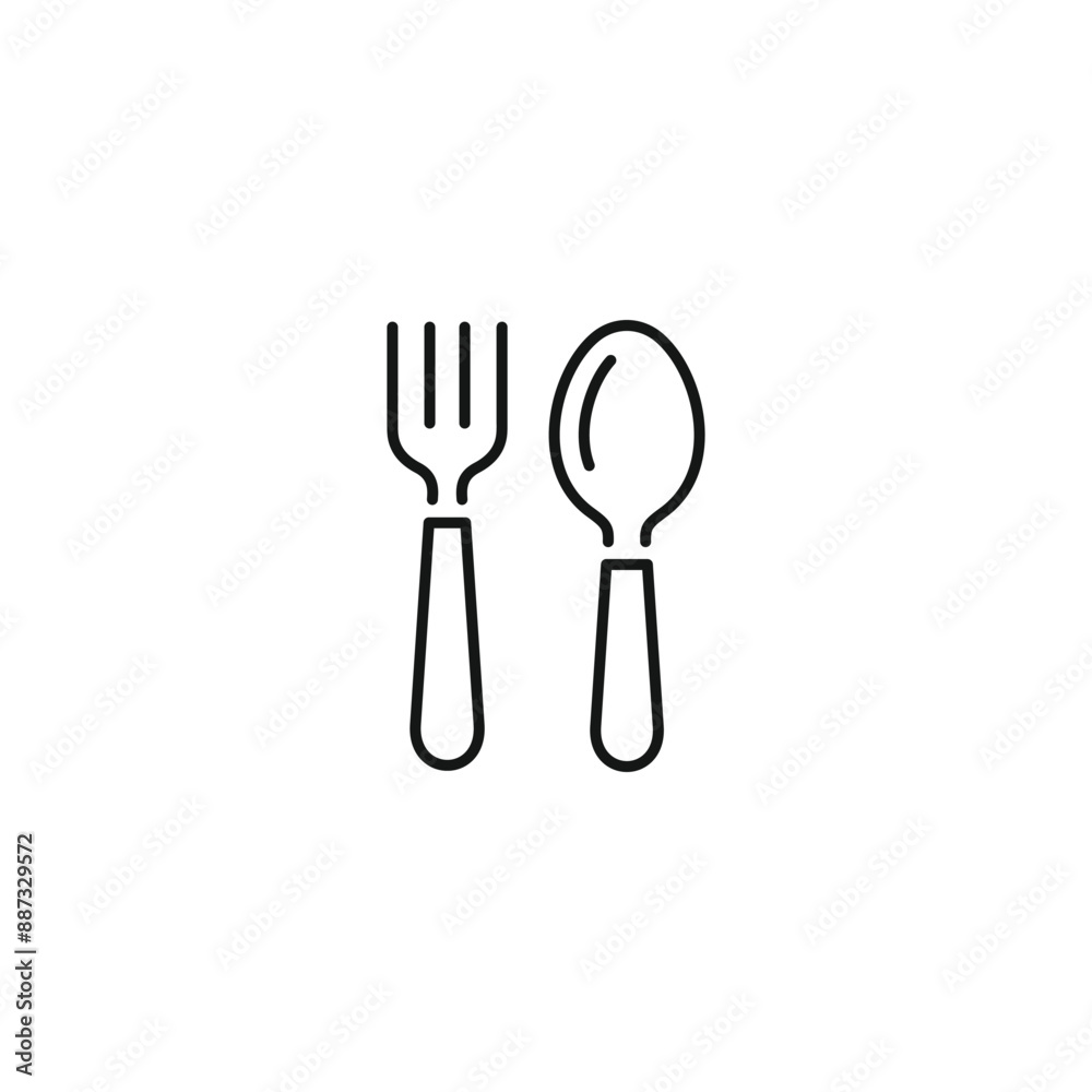 Fork and spoon icon vector. EPS 10 editable vector Fork and spoon icon vector. EPS 10 editable vector