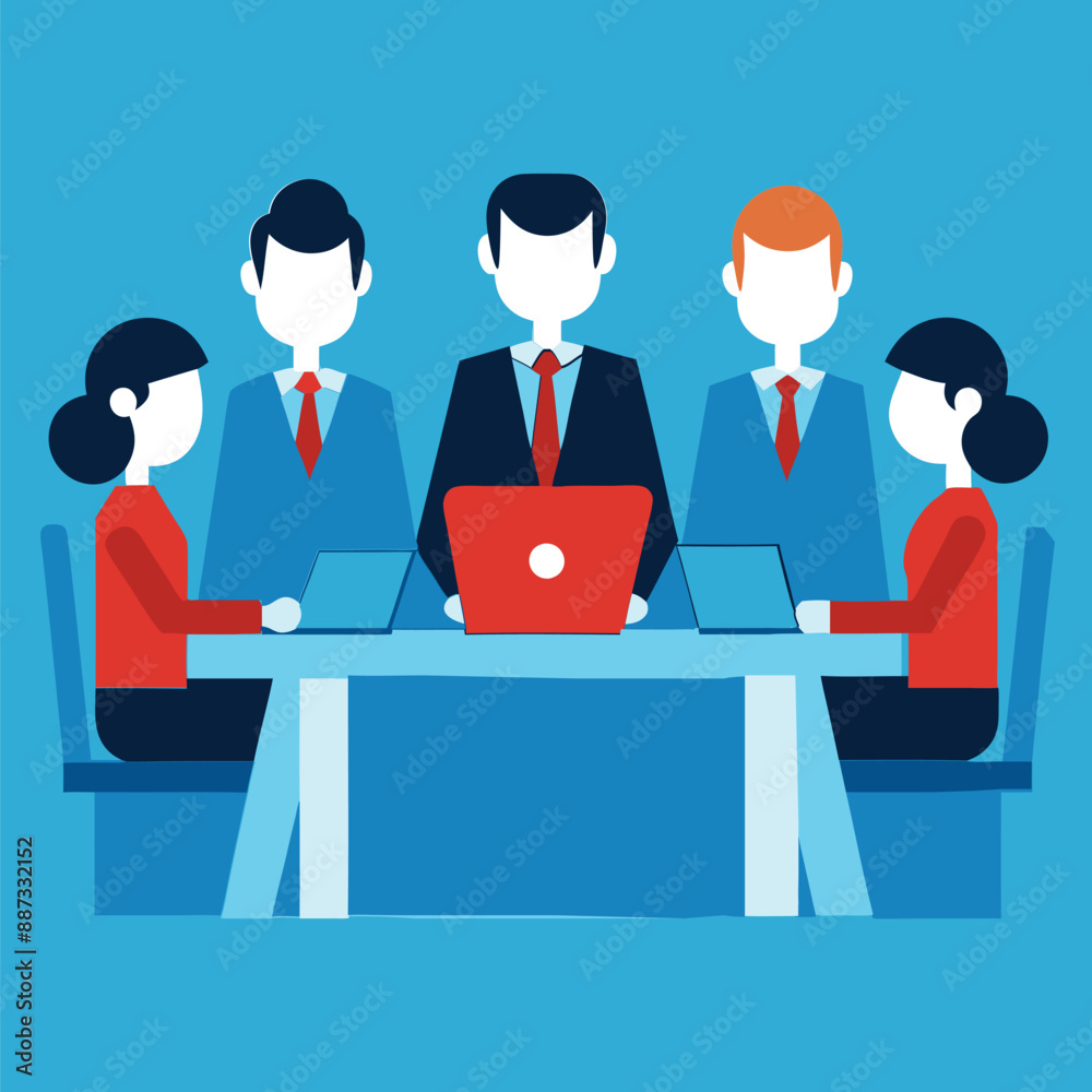 business team meeting vector illustration business team meeting vector illustration