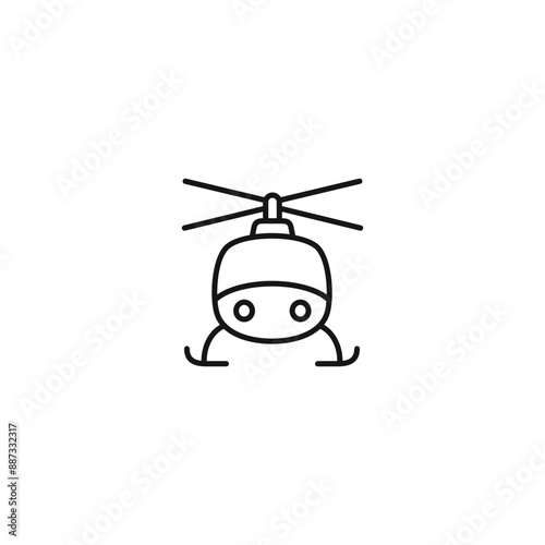 Helicopter icon vector. EPS 10 editable vector