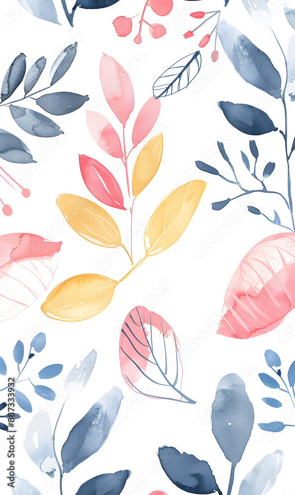 2D flower and leaf cards in various styles