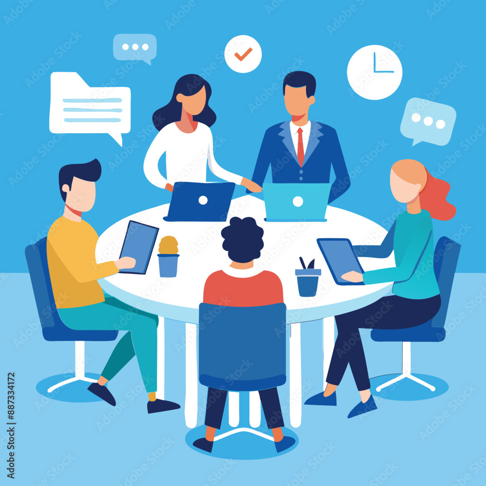 business team meeting vector illustration business team meeting vector illustration