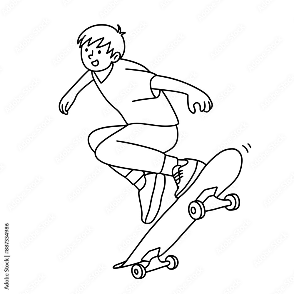 Fototapeta premium Boy on skyboard