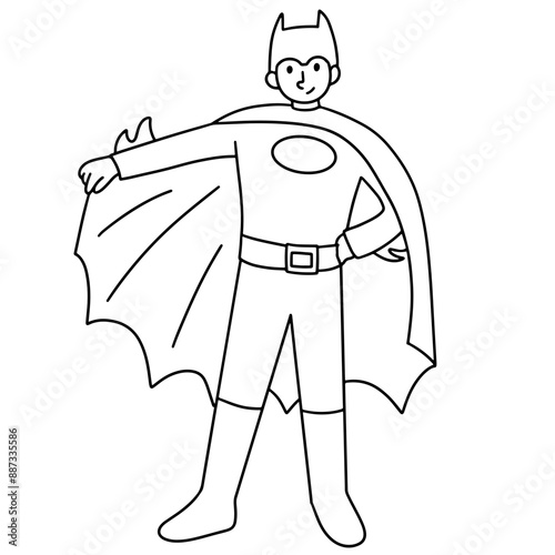 Boy dressing up as bat hero