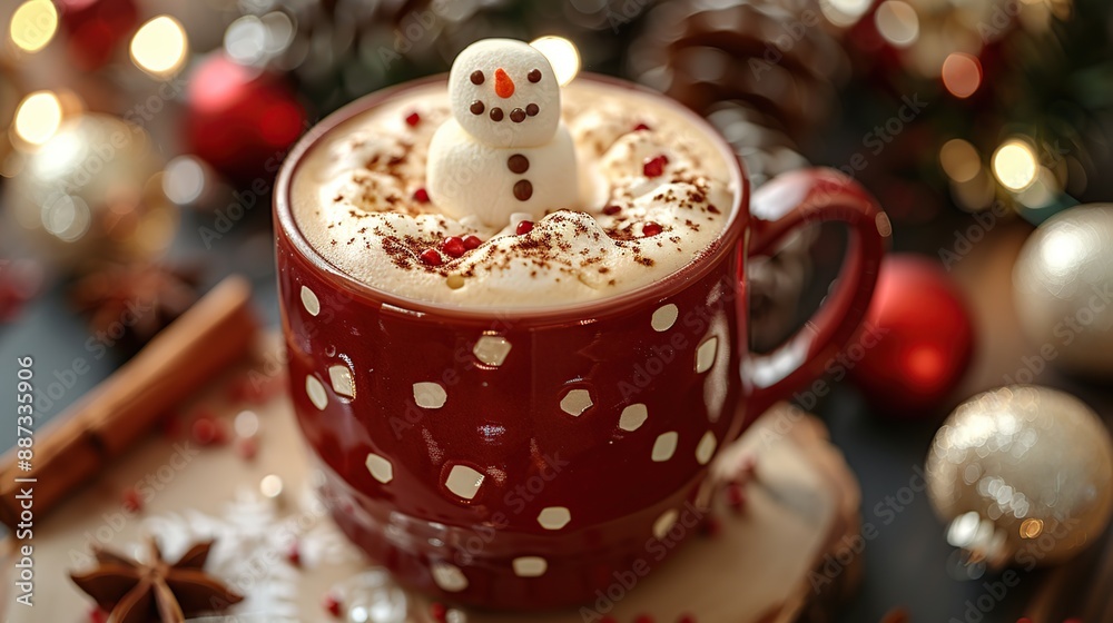 Festive Hot Chocolate with Snowman Marshmallow Festive Hot Chocolate with Snowman Marshmallow
