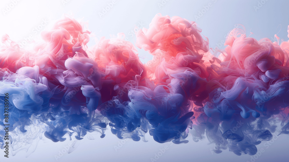 Fototapeta premium Pink and blue smoke background for gender reveal, baby boy or girl party celebration, pregnancy announcement