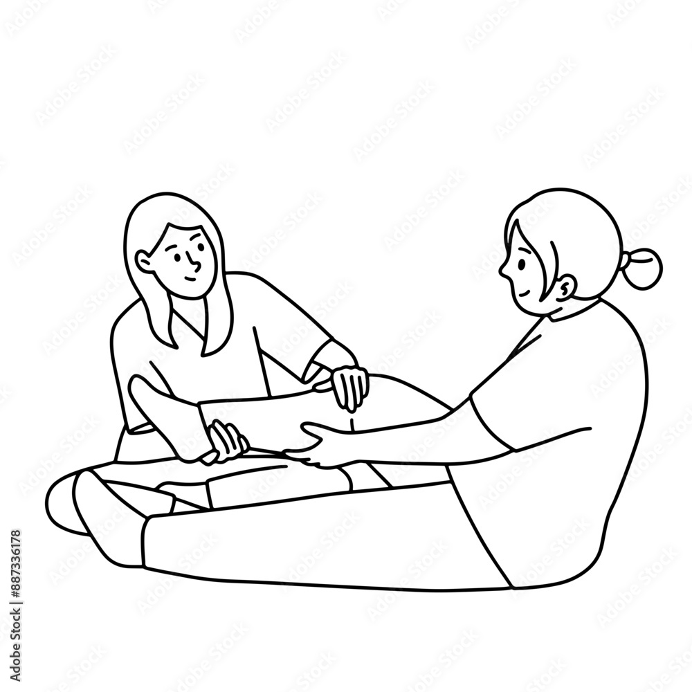 Woman doing physical therapy Woman doing physical therapy