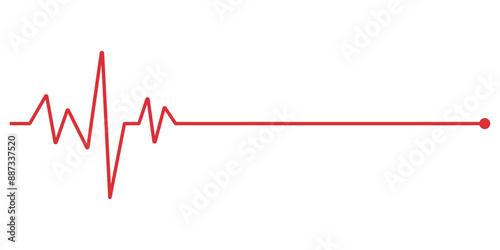 Heart beat graph, heart beat red line icon vector, pulse red line icon vector isolated on white background.