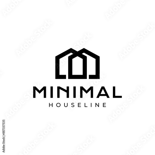 house architecture logo design minimalist vector