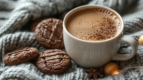 Cozy Cup of Hot Chocolate with Cookies