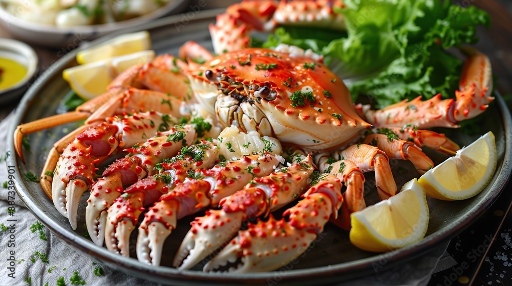 Delicious Steamed Crab with Lemon and Parsley Delicious Steamed Crab with Lemon and Parsley