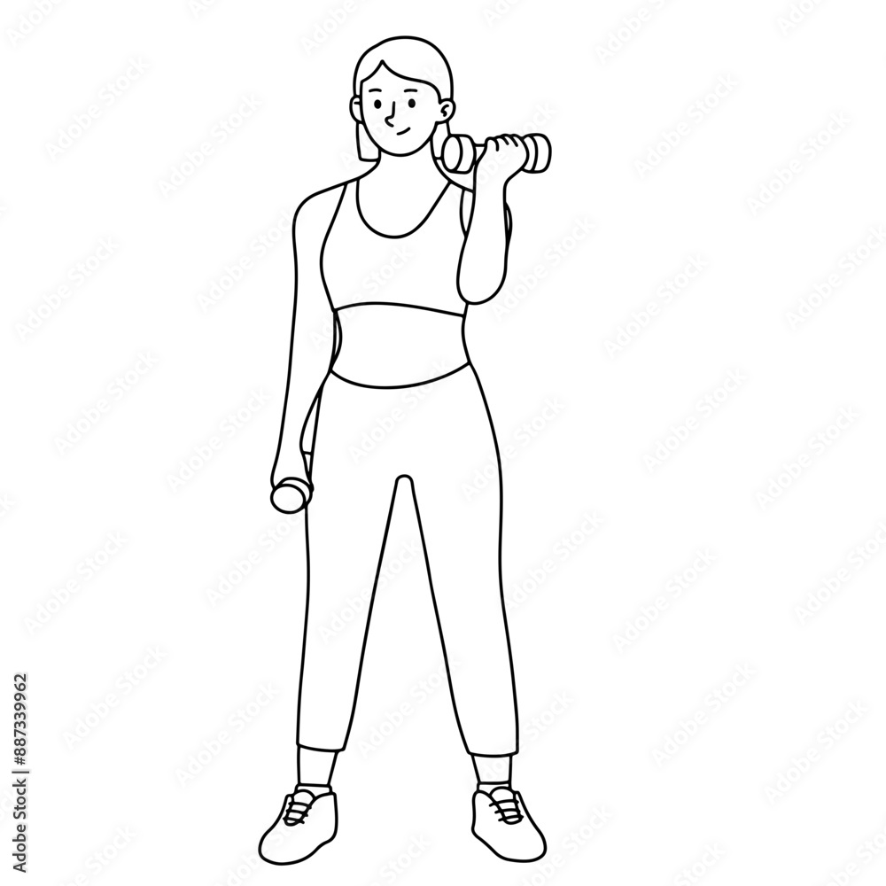 Workout with dumbells, healthy life style Workout with dumbells, healthy life style