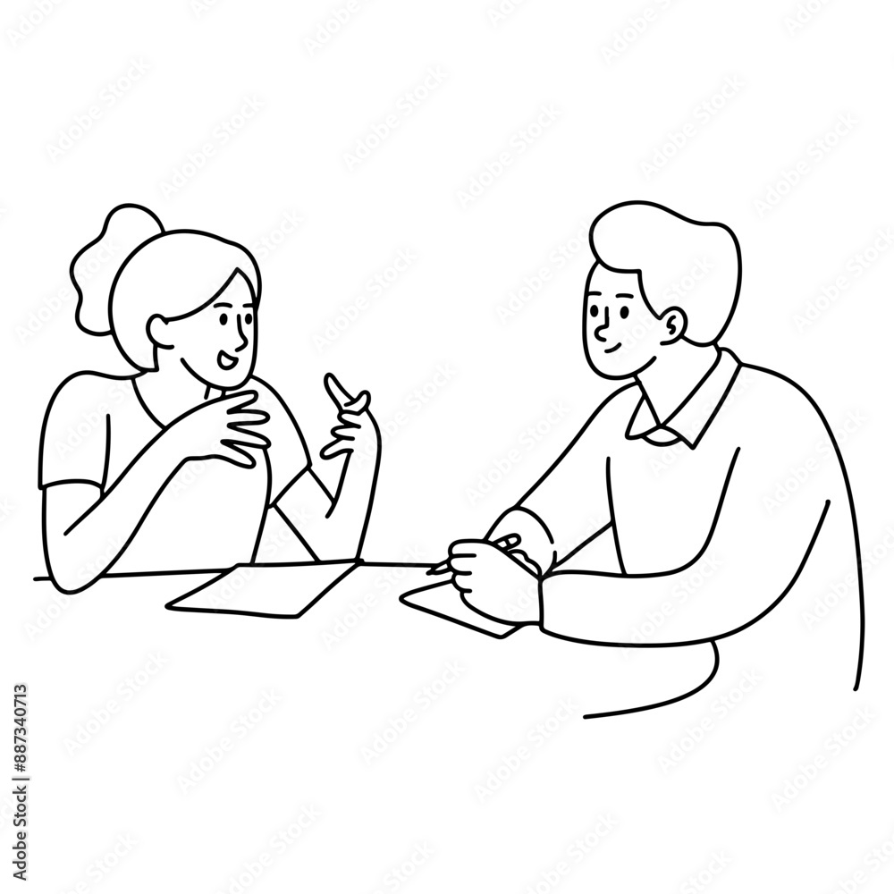 Young woman talking with her business partner Young woman talking with her business partner