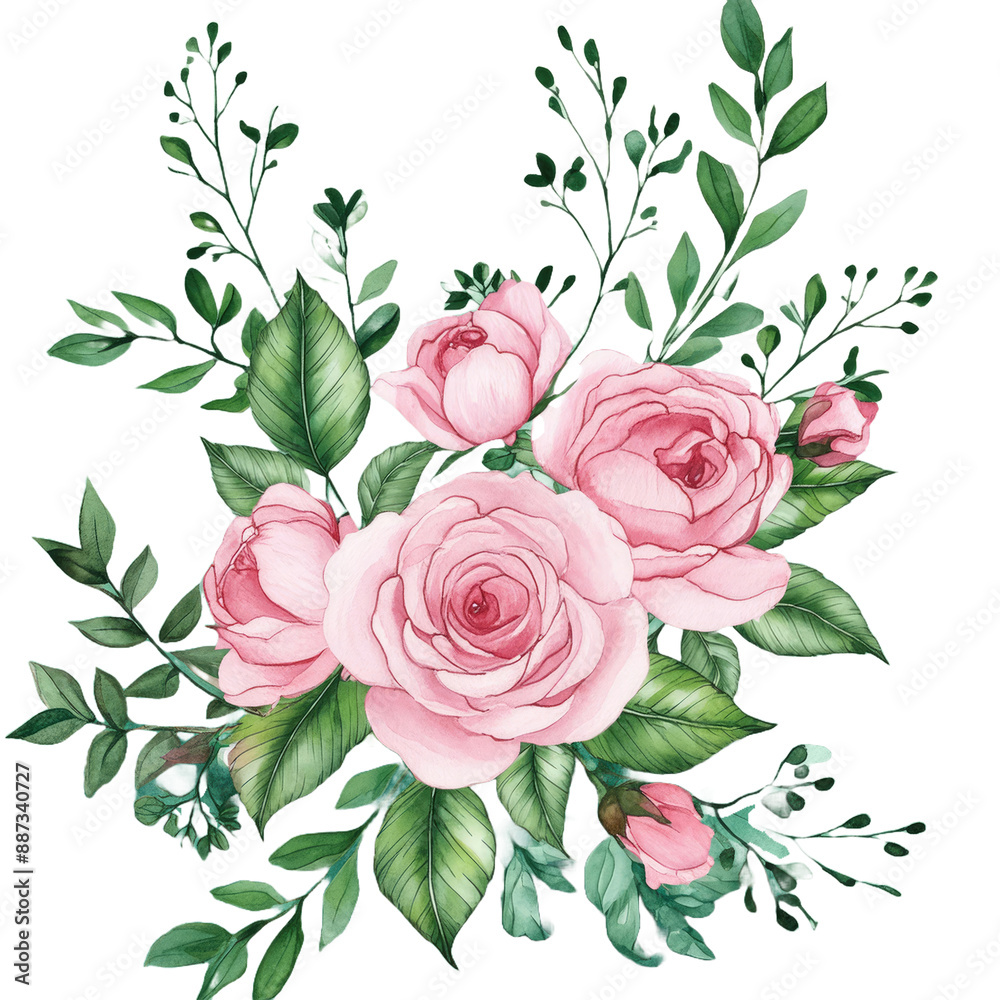 Fototapeta premium Hydrangea flowers in pastel colors isolated on white background