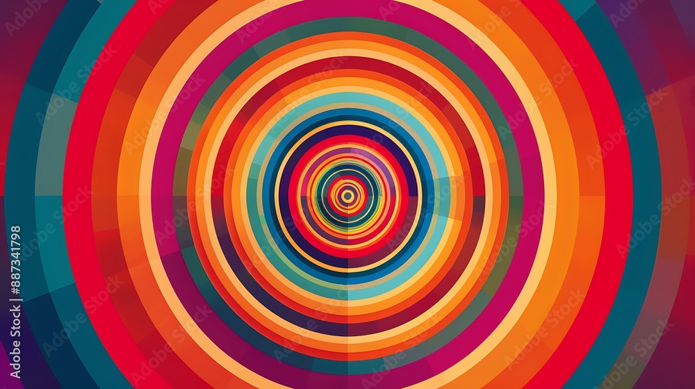 Vibrant Concentric Circles Abstract Art Vibrant Concentric Circles Abstract Art