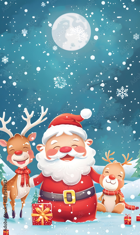 2D illustrated New Year card in a cute graphic style 2D illustrated New Year card in a cute graphic style