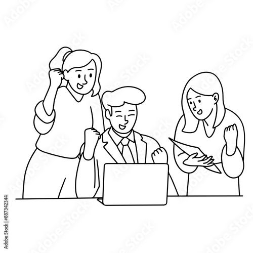 Business team happy to be successful