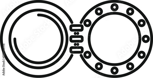 Round spacecraft door with locking mechanism opening to the universe
