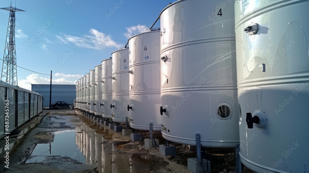 Obraz premium Water Tanks, container, White water tanks