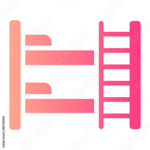 bunk bed Gradient icon