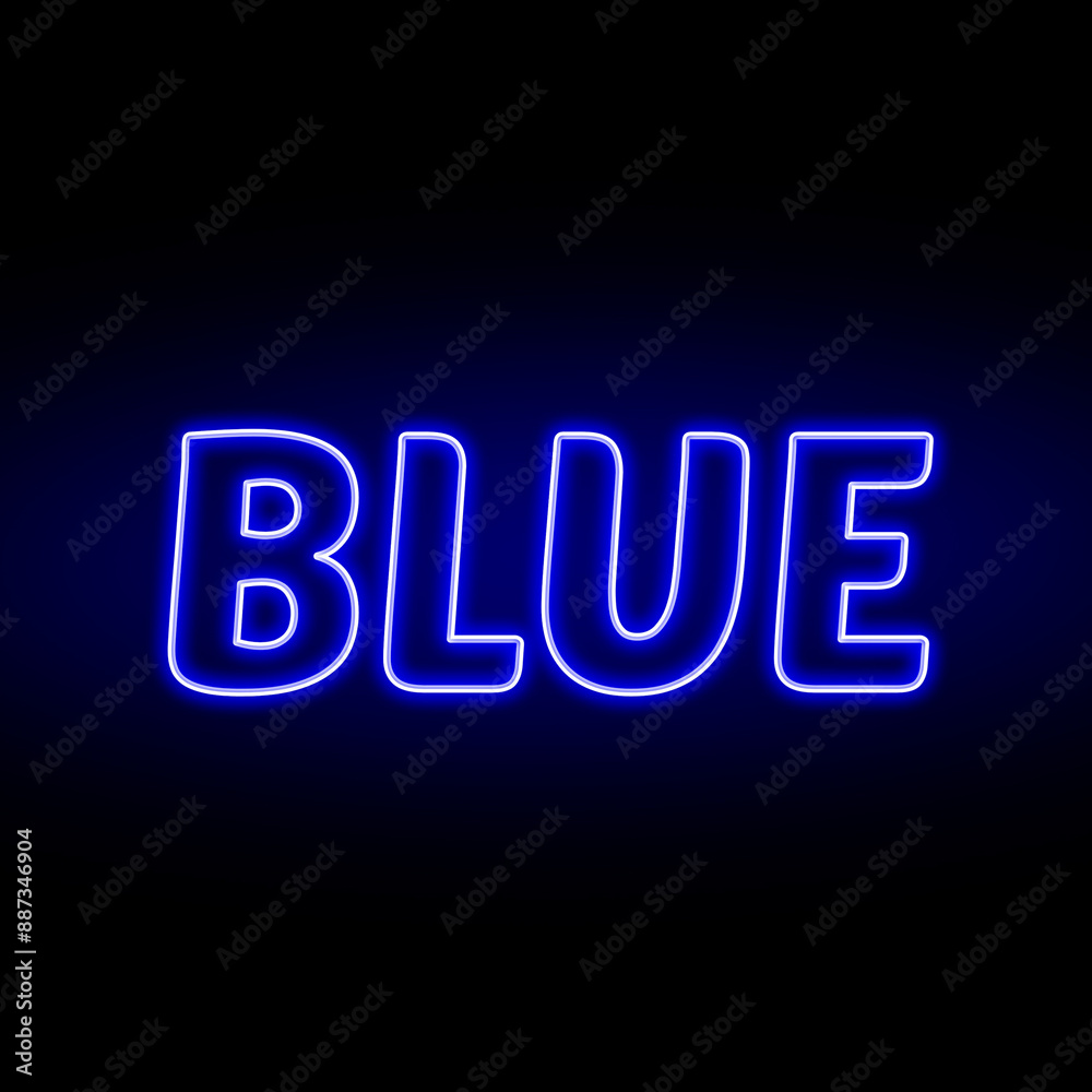Neon blue colour and text isolated on black background. Illustration text, Neon inscription with backlight in Bold style, Isolated glowing title for decoration. Neon blue colour and text isolated on black background. Illustration text, Neon inscription with backlight in Bold style, Isolated glowing title for decoration.