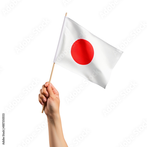 japan flag on white background photo