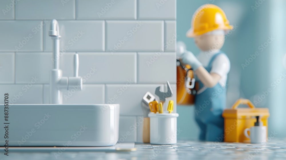A plumber confidently fixes a leaky pipe under a kitchen sink. A plumber confidently fixes a leaky pipe under a kitchen sink.