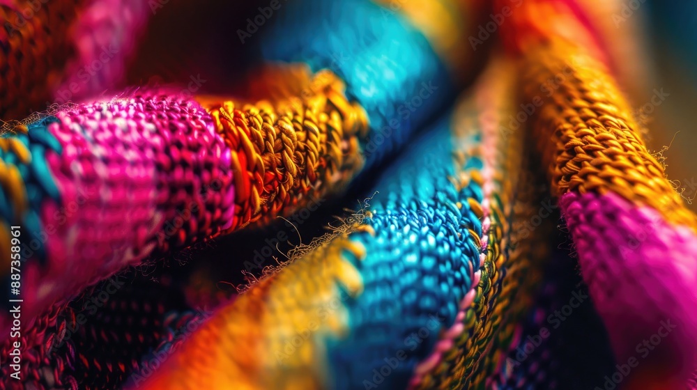 Vivid textiles in close up Macro shot Vivid textiles in close up Macro shot
