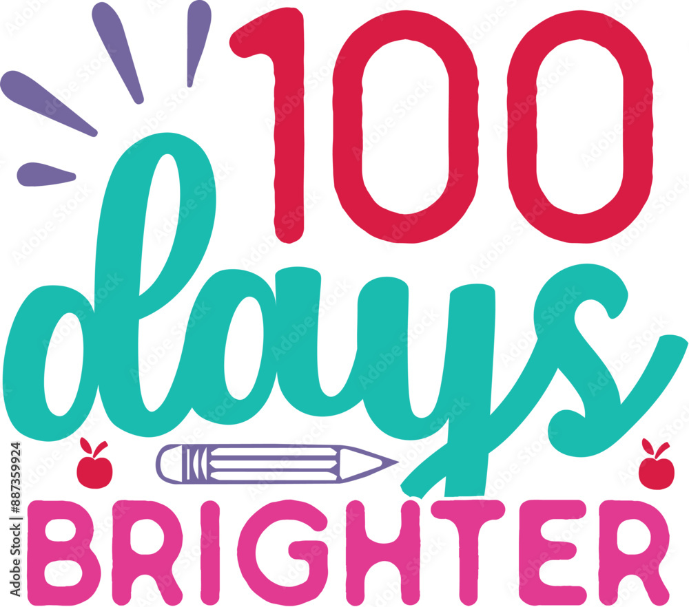 Fototapeta premium 100 days of School SVG, 100 Days of quotes svg Shirt Design