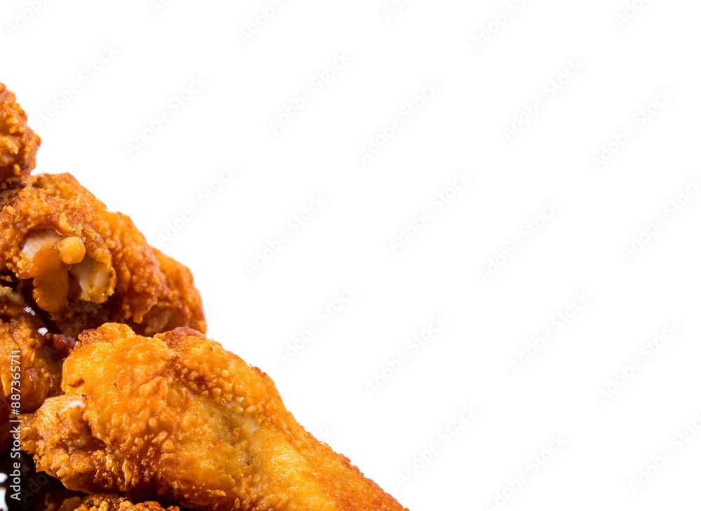 Isolated fried chicken for ornamental or frame