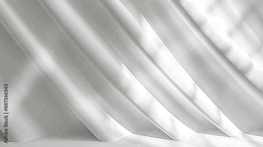 Elegant White Background with Diagonal Light and Shadow Stripes Minimalist Design
