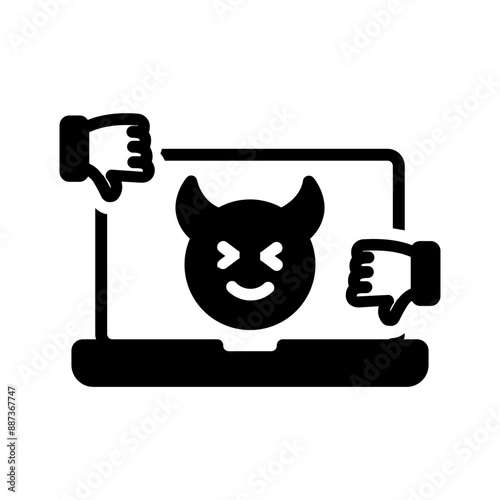 Vector solid black icon for Social trolling