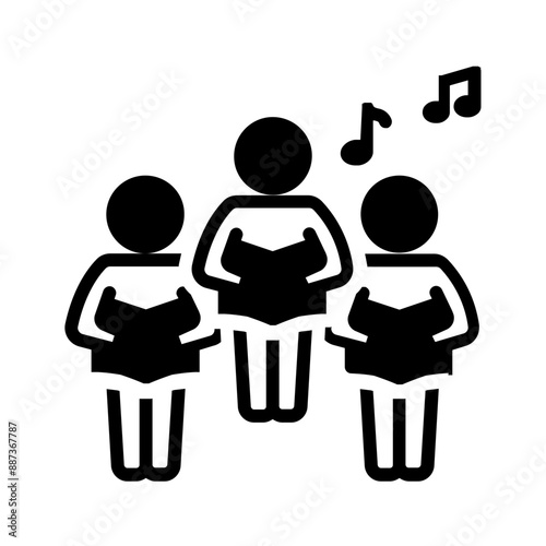 Vector solid black icon for Choir