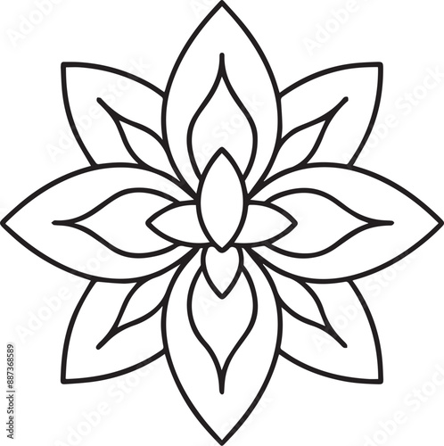 Minimalist Floral Vector Art: Elegant Adult Coloring Book Designs