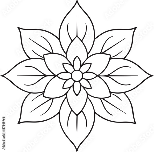 Minimalist Floral Vector Art: Elegant Adult Coloring Book Designs