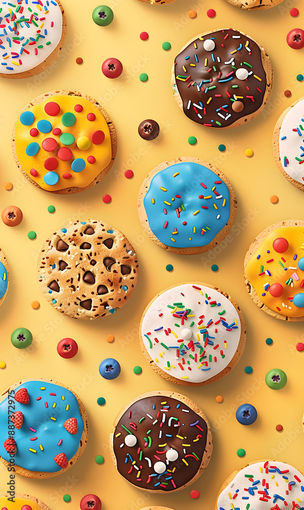 cookies and bread in an illustrator doodle graphic style cookies and bread in an illustrator doodle graphic style