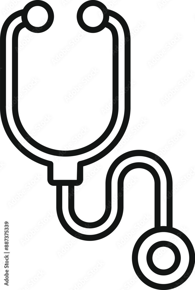 Simple stethoscope icon representing healthcare and medical examination Simple stethoscope icon representing healthcare and medical examination