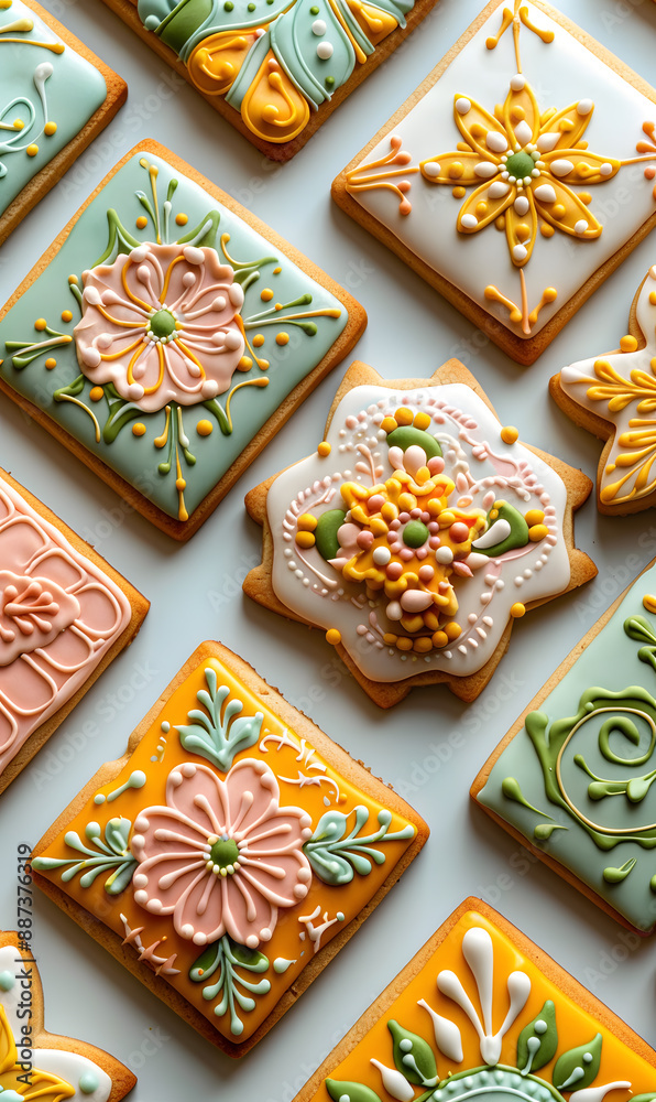 Fototapeta premium cookies and bread in an illustrator doodle graphic style