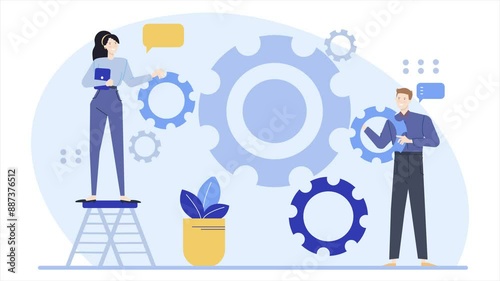 business management process illustration concept animated video