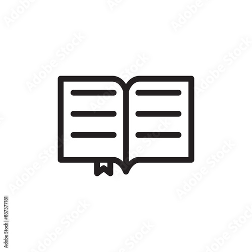 reading book line minimalist logo design vector